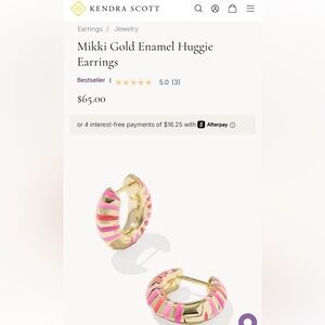 Kendra Scott Gold and Pink Elegant Earrings